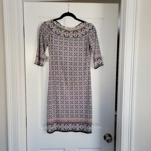 Blue and Red Patterned Dress